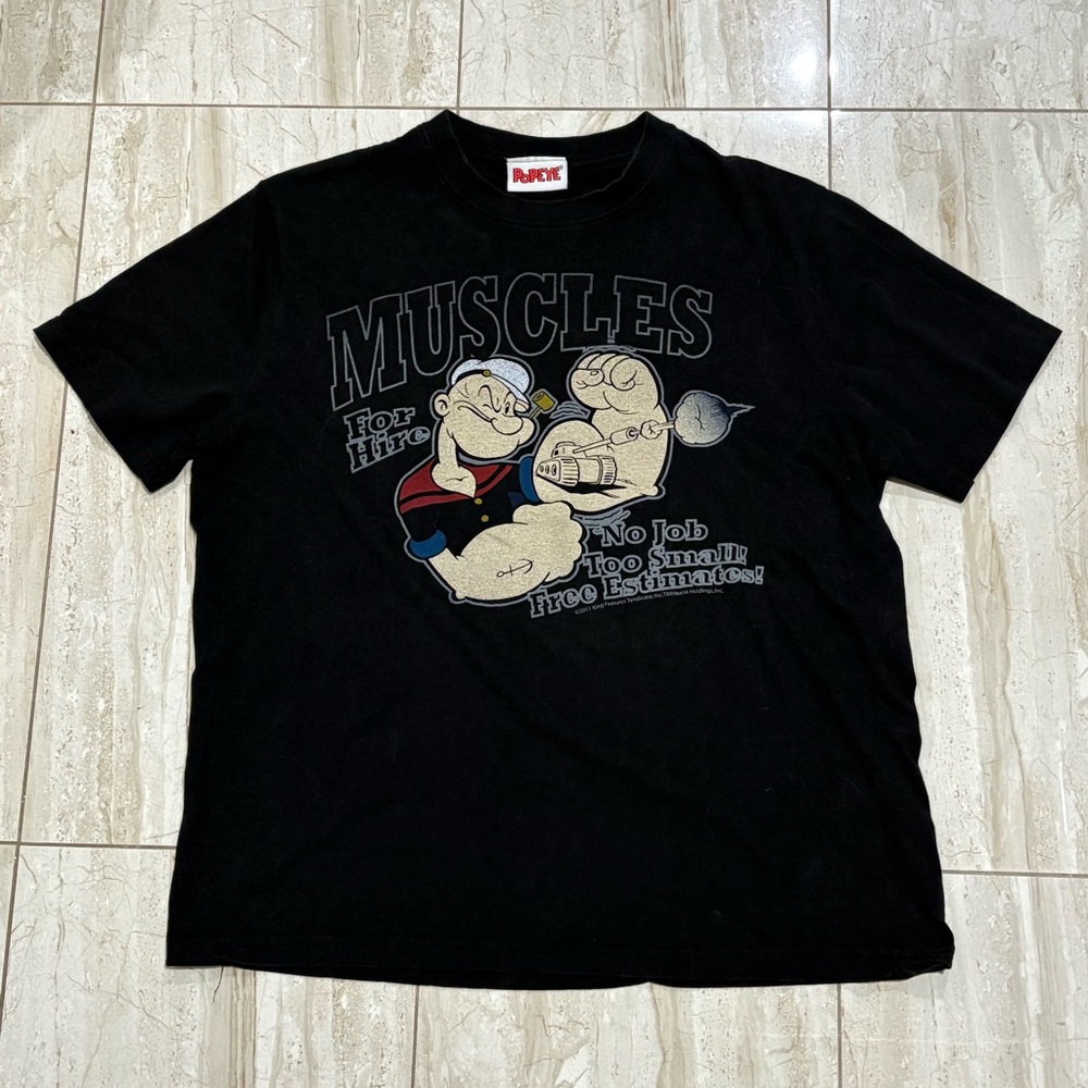 Vintage Black Popeye Graphic T-Shirt